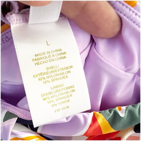 Anne Cole TROPICAL MULTI Plus High-Waist Belted Bikini Swim Bottom Size Large - Picture 8 of 11